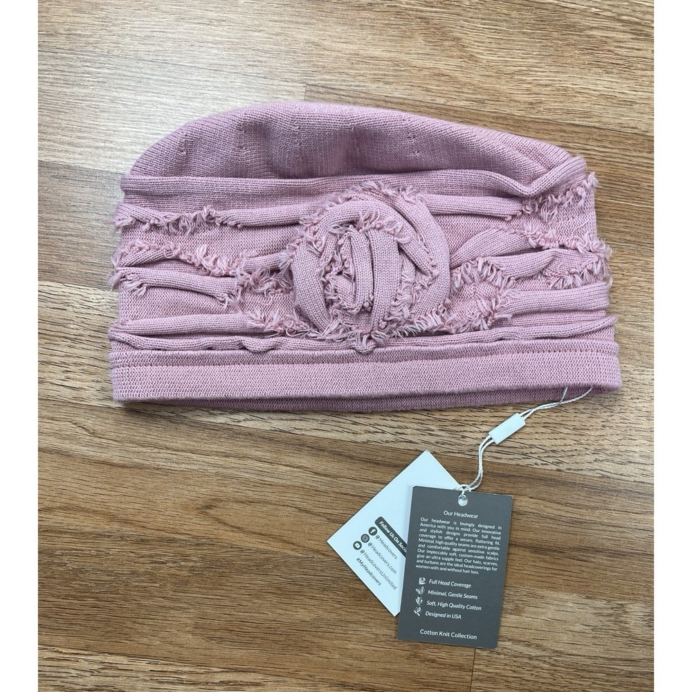 Cardani Beanie‎ Turban Hair Loss Chemo Hat Women's Pink 100% Cotton NEW